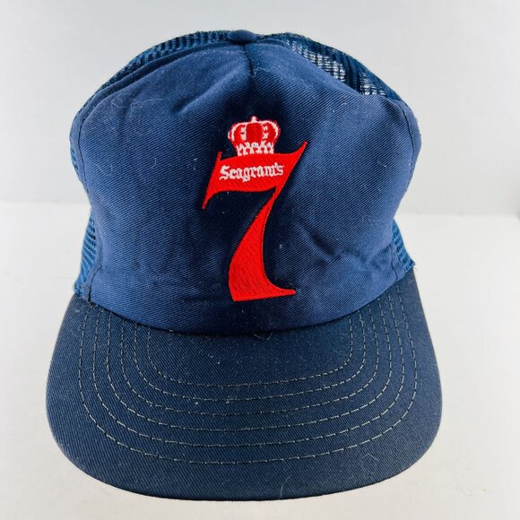 Seagrams 7 Crown Trucker Hat Baseball Style Cap O/S Embroidered Logo - Picture 1 of 7